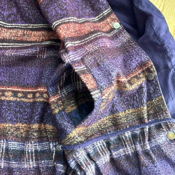 R&R Vintage 90’s Reversible Abstract Colourful Fleece Windbreaker Jacket Coat - Picture 7 of 8